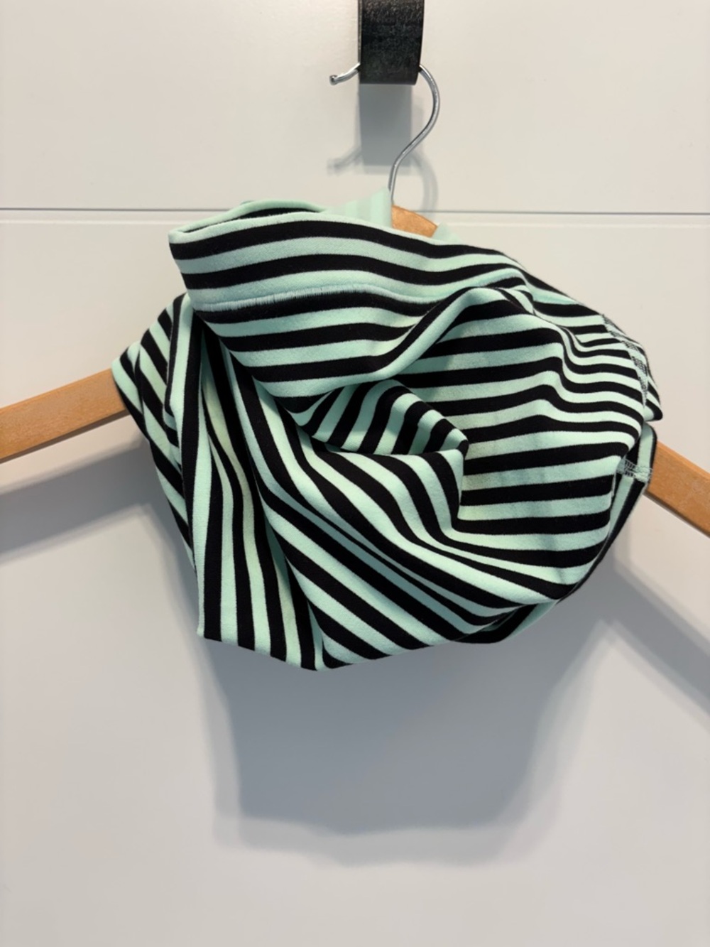 lululemon athletica Mint Green and Black Striped Scarf Wrap